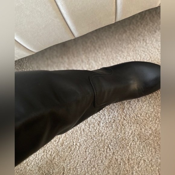 Authentic Prada Black Knee High Wedge Boots - Picture 6 of 7